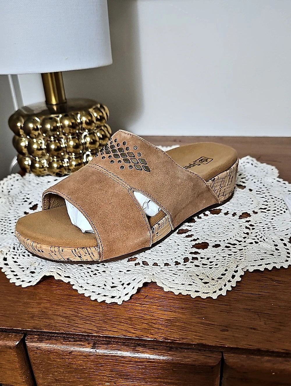 Spenco Passport Wedge Women's Wedge Sandals Saddle Tan US 5.5 D New With Tags
